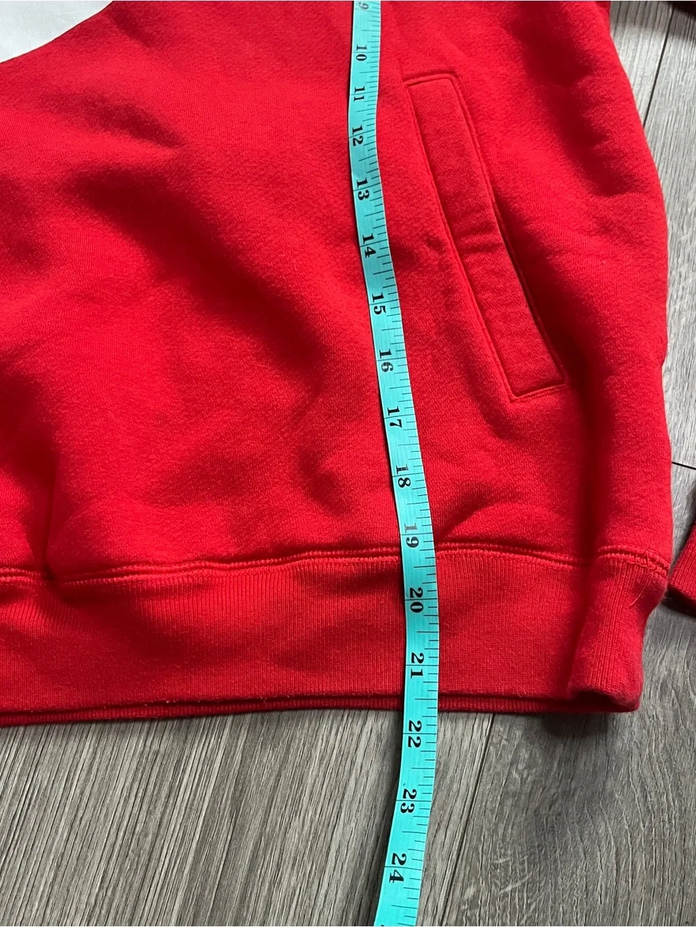 Nike Kids Red Hoodie Spellout White Swoosh Deep Hood Size Medium